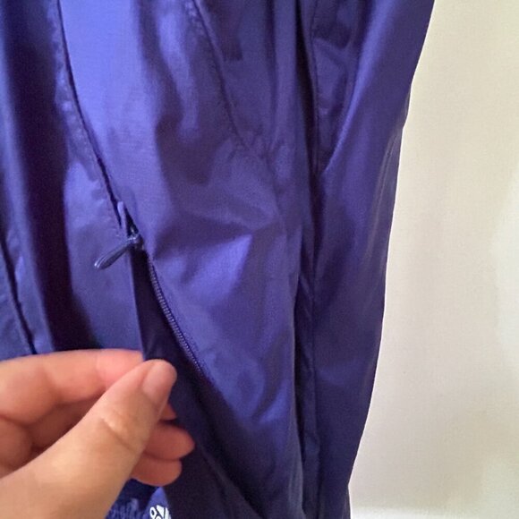 adidas Windbreaker Jacket Womens Small Purple Blue Pockets Zip Front Mock Neck - Picture 3 of 6